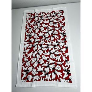 Mickey Mouse Kitchen Hand Towel Red White Disney Baking 100% Cotton 25” New